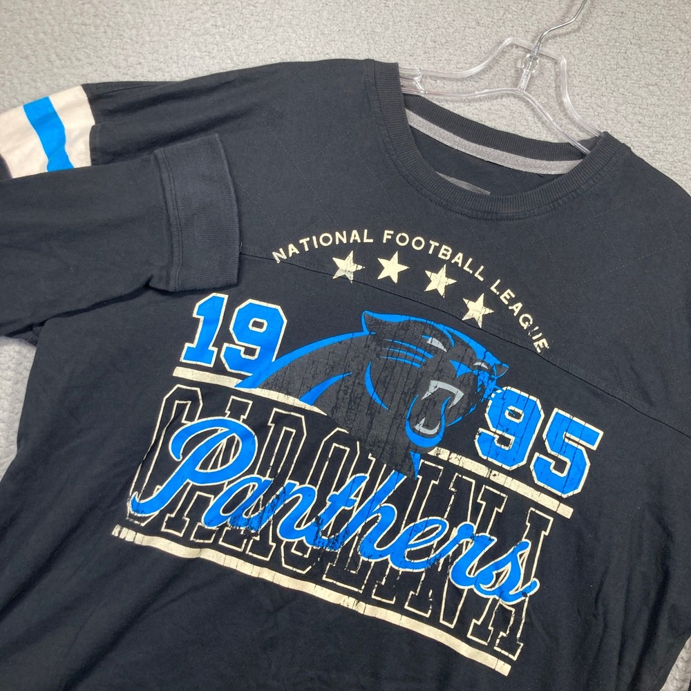 Carolina Panthers Shirt Mens 2XL Black Long Sleeve Graphic Tee NFL Team Football